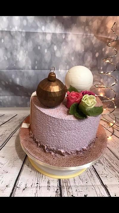 Duo cake - volleyball + choco rose - Cake by SLADKOSTI S RADOSTÍ - SLADKÝ DORT 