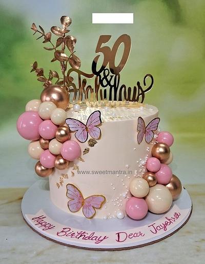 50th birthday no fondant cake - Cake by Sweet Mantra Homemade Customized Cakes Pune