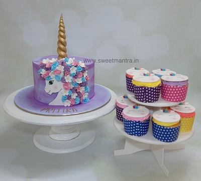 Unicorn theme sugar table for girls birthday - Cake by Sweet Mantra Homemade Customized Cakes Pune