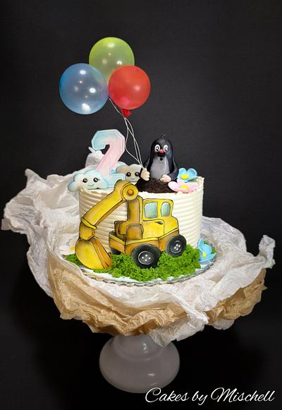 Mole and excavator  - Cake by Mischell
