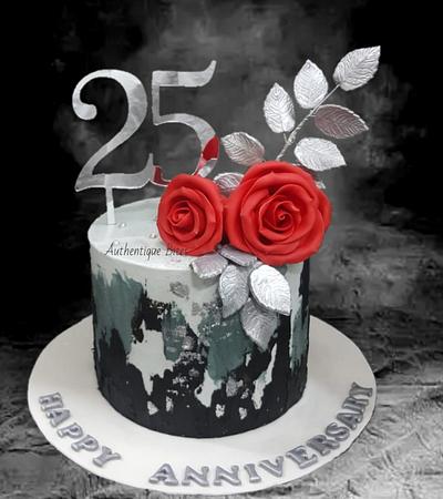 Silver Anniversary Cake - Cake by Authentique Bites by Ekta & Nekta