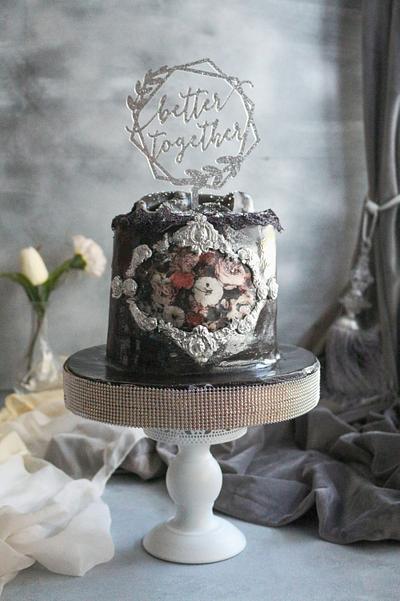 Engagement cake  - Cake by Rana Eid