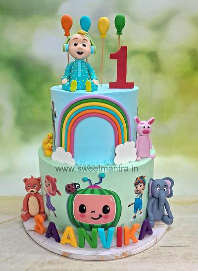 1st birthday Cocomelon cake - Cake by Sweet Mantra Homemade Customized Cakes Pune