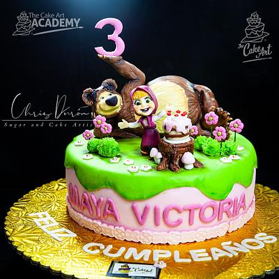 Masha and Bear Cake - Cake by Chris Durón from thecakeart.academy