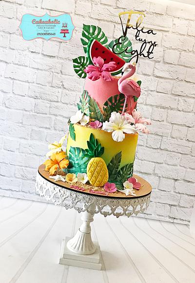Flamingo cake - Cake by Cakeaholic22