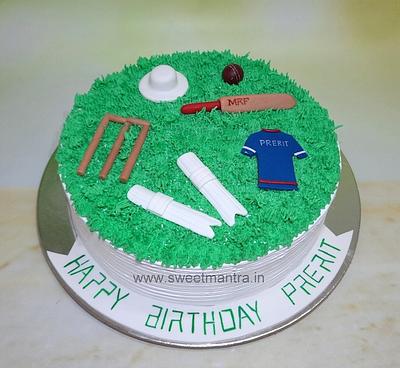 Cricket cake in cream - Cake by Sweet Mantra Homemade Customized Cakes Pune