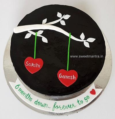 6 months anniversary design cake - Cake by Sweet Mantra Homemade Customized Cakes Pune