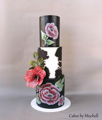 Black flower cake - Cake by Mischell