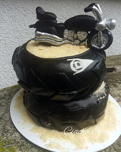 Tires, motocycle - Cake by Ewa