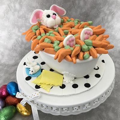 Easter Bunny Carrot Bath - Cake by Susan Russell