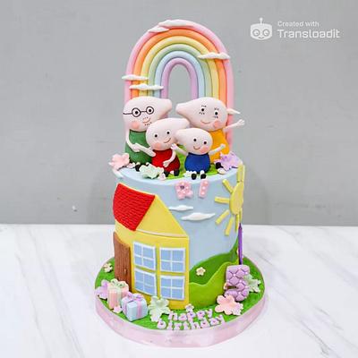  Peppa Pig & Family Fondant Cake with Fondant Figurines - Cake by Dapoer Nde