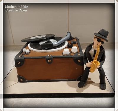 Record Player Sax Player cake - Cake by Mother and Me Creative Cakes