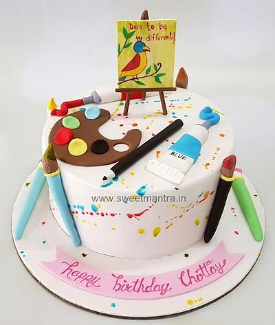 Painter and Canvas design cake - Cake by Sweet Mantra Homemade Customized Cakes Pune
