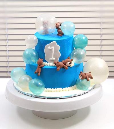 1st Birthday Teddy Bear Cake - Cake by Shilpa Kerkar