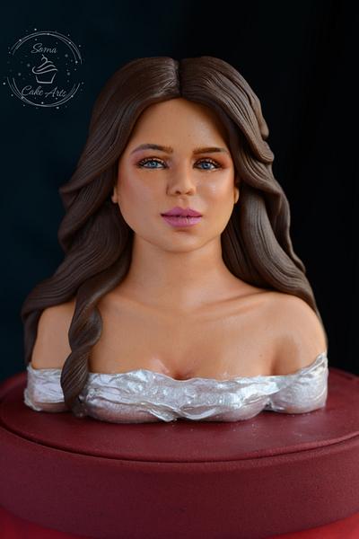 Lady cake bust cake - Cake by SomaHaleem