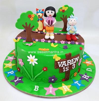 Dora theme cake - Cake by Sweet Mantra Homemade Customized Cakes Pune