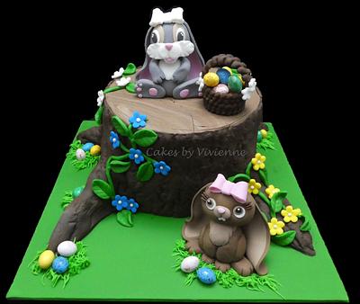 Easter Bunnies Cake - Cake by Cakes by Vivienne