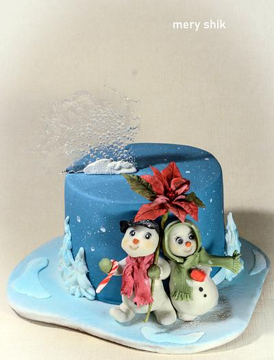 Happy New year...with vintage snowmen! - Cake by Maria Schick