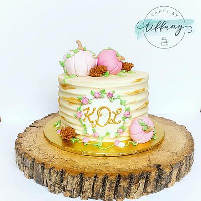 Pink pumpkin cake  - Cake by Tiffany Crawford