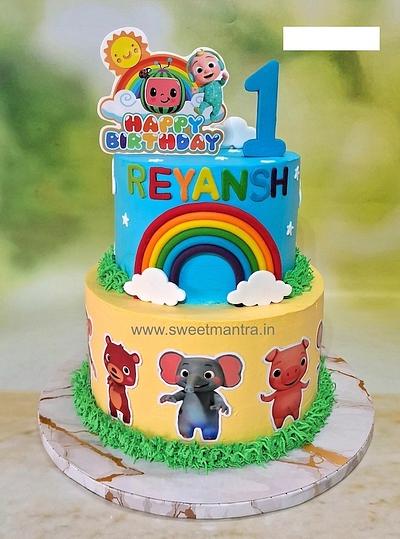 Cocomelon double layer cream cake for 1st birthday - Cake by Sweet Mantra Homemade Customized Cakes Pune