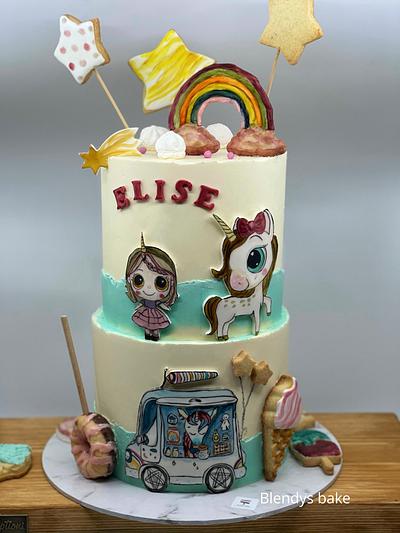 Rétro Unicorn cake  - Cake by blendys cakes
