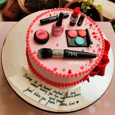 Makeup theme cake - Cake by Arti trivedi