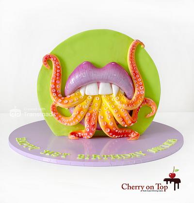   Beautiful Tentacle Lips Cake  - Cake by Cherry on Top Cakes