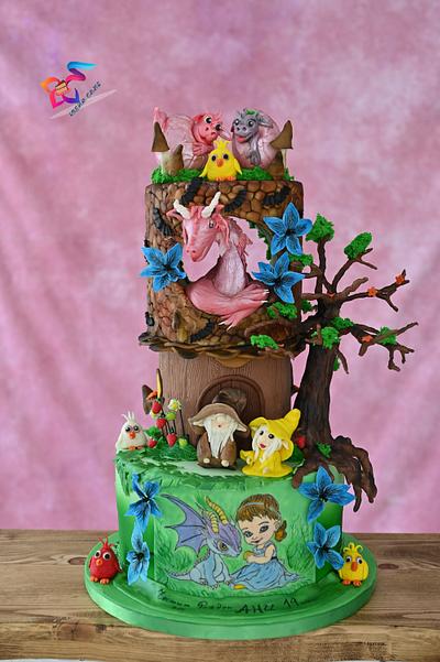 Dragon family  - Cake by Irena Ivanova 