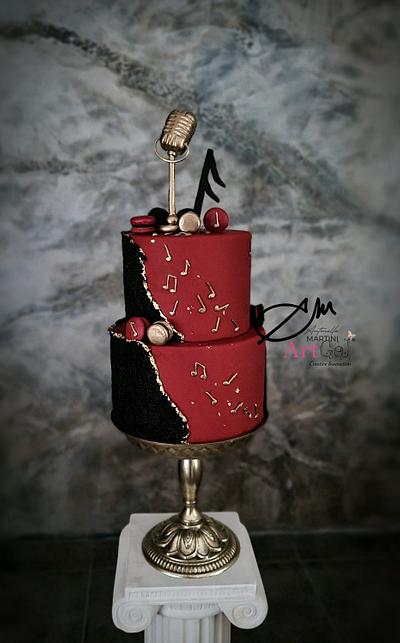 Red and black with gold - Cake by AntonellaMartini