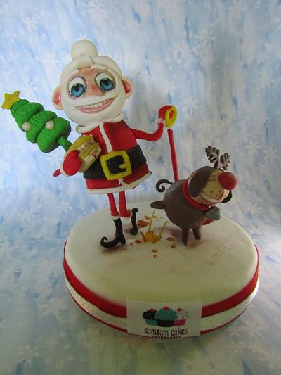 funny Santa topper - Cake by samsamcakes
