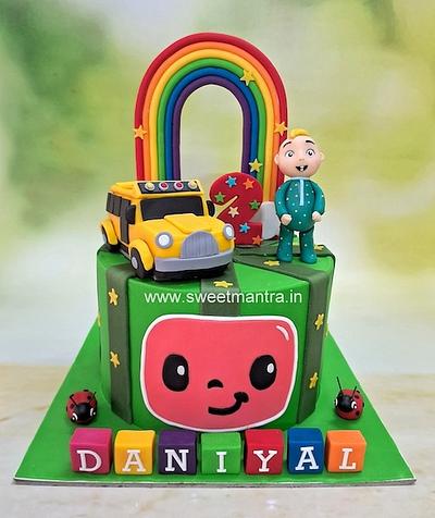 Cocomelon Wheels on the bus cake - Cake by Sweet Mantra Homemade Customized Cakes Pune