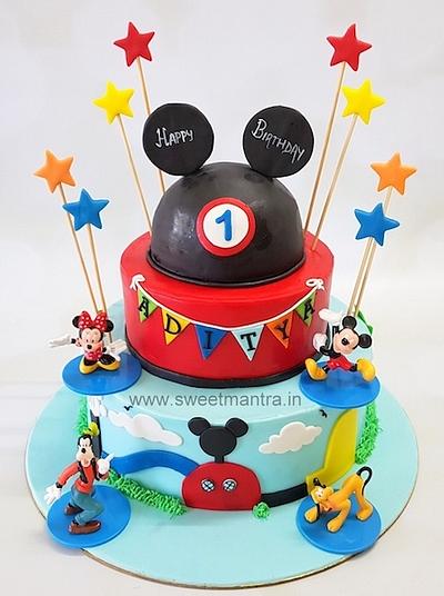 Mickey Mouse 3 tier cake - Cake by Sweet Mantra Homemade Customized Cakes Pune