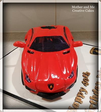 Carved car cake Lamborghini - Cake by Mother and Me Creative Cakes