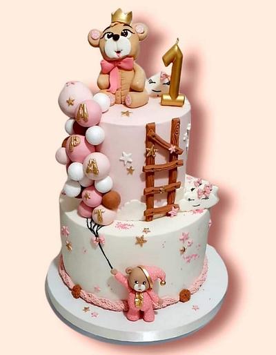 Pink teddy cake - Cake by Kraljica