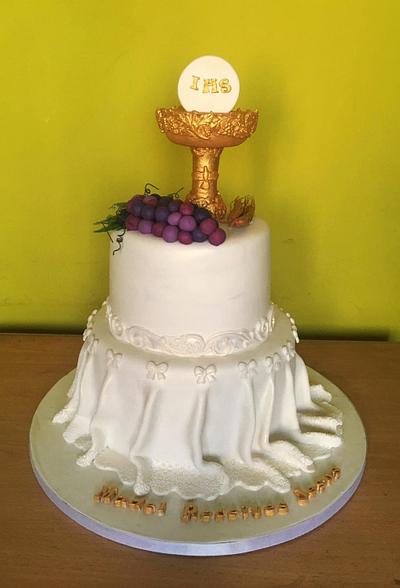 Communion cake with edible chalice  - Cake by Susanna Sequeira