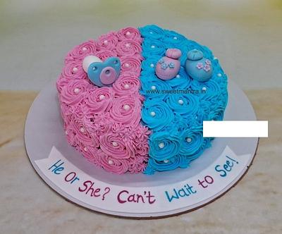 Pink or Blue cake for Baby Shower - Cake by Sweet Mantra Homemade Customized Cakes Pune