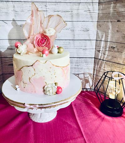 Rice paper sails, wafer paper flowers! - Cake by Nancy T W.
