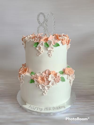 Floral birthday cake  - Cake by Crazy cake lady 