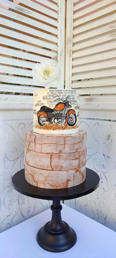 With a motorcycle 🧡🧡🧡 - Cake by Daphne