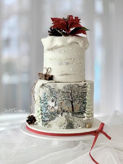 Hand painted winter cake - Cake by SWEET architect