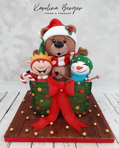 Christmas gift cake - Cake by Creme & Fondant