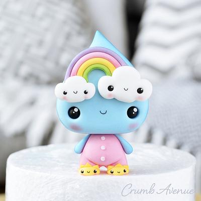 Raindrop & Rainbow Cake Topper ;) - Cake by Crumb Avenue
