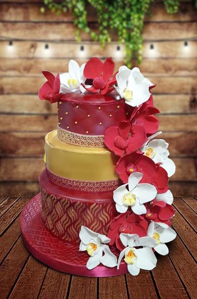 FONDANT CHOCOLATE TRUFFLE WEDDING CAKE - Cake by Rupali Pal 