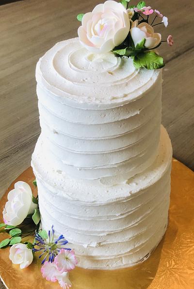Backyard wedding cake  - Cake by MerMade