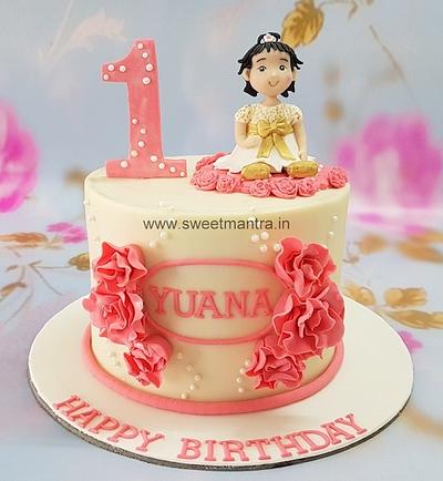 1st birthday girl cake - Cake by Sweet Mantra Homemade Customized Cakes Pune