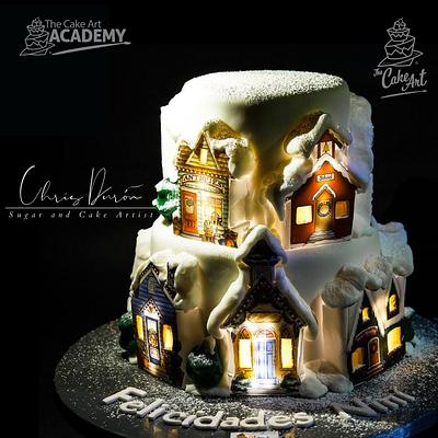 Christmas Village - Cake by Chris Durón from thecakeart.academy