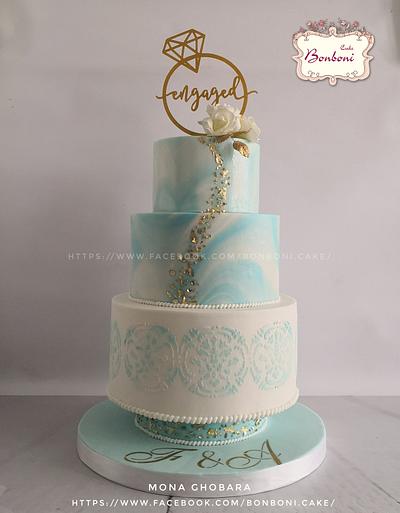 white and blue - Cake by mona ghobara/Bonboni Cake