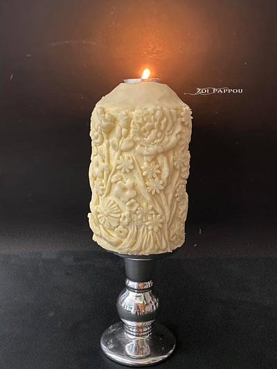 Bas-Relief buttercream icing Candle cake - Cake by Zoi Pappou