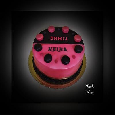 Black and Pink birthday cake - Cake by AndyCake