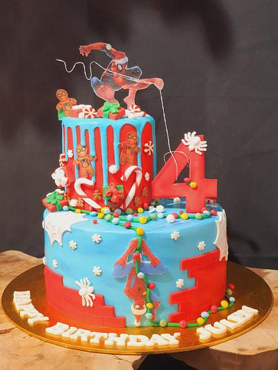 Christmas Spiderman - Cake by ClaudiaSugarSweet